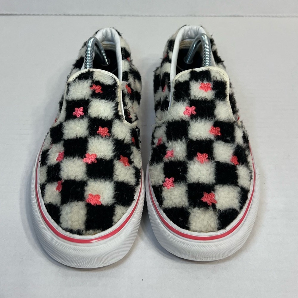 Vans Checkered Sherpa Slip On shoes, Junior Size‎ 7